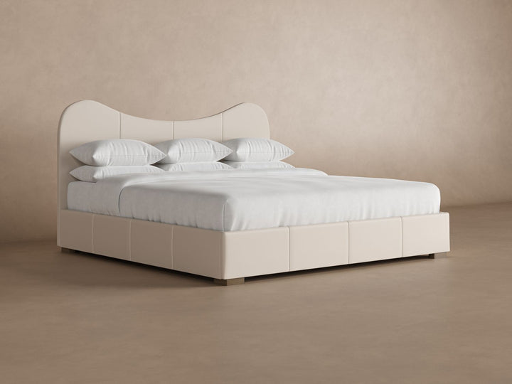 Wave Leather Headboard in Arctic#color_arctic