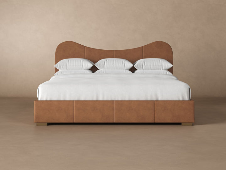 Wave Leather Headboard in Cognac#color_cognac