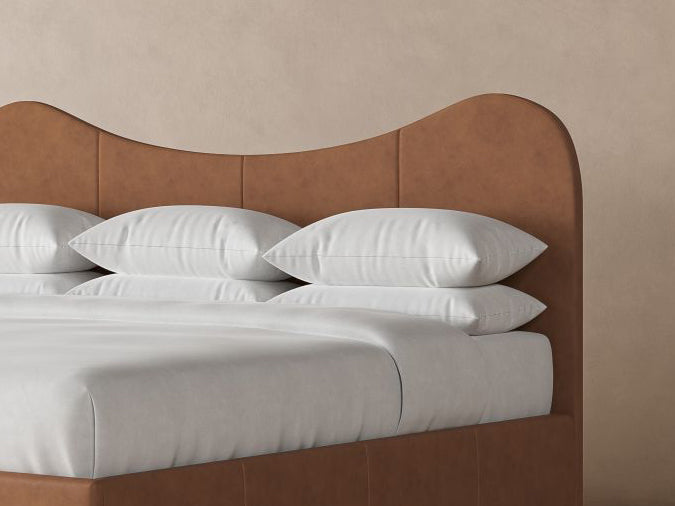 Wave Leather Headboard in Cognac#color_cognac