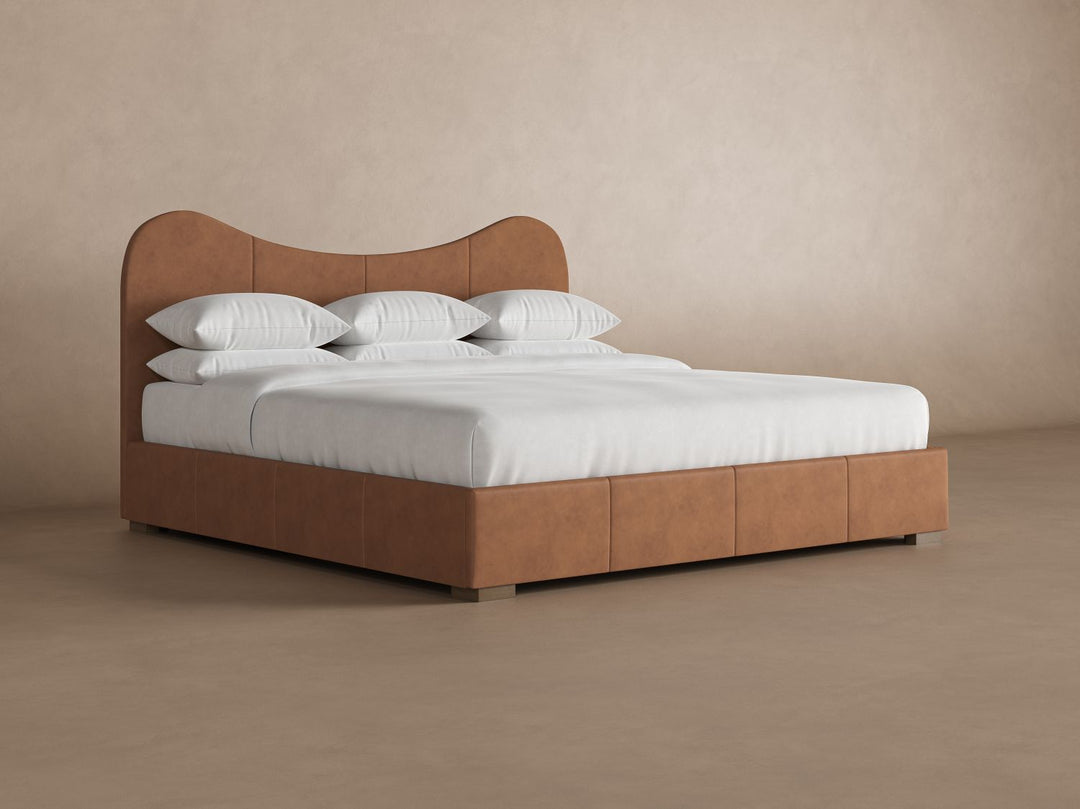 Wave Leather Headboard in Cognac#color_cognac