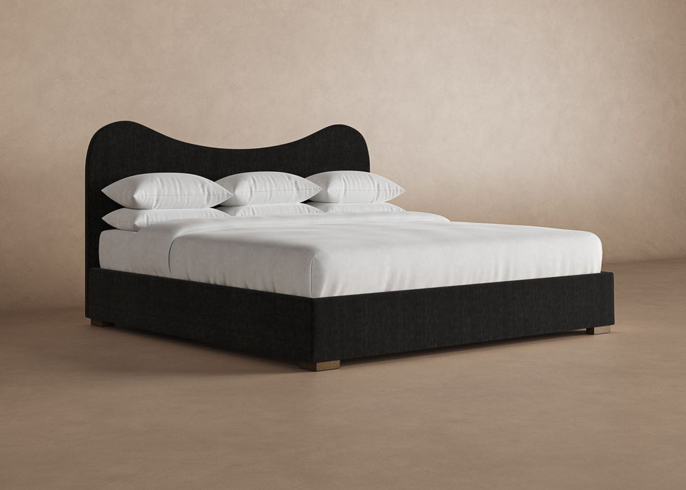 Wave Bed Frame in ebony#color_onyx