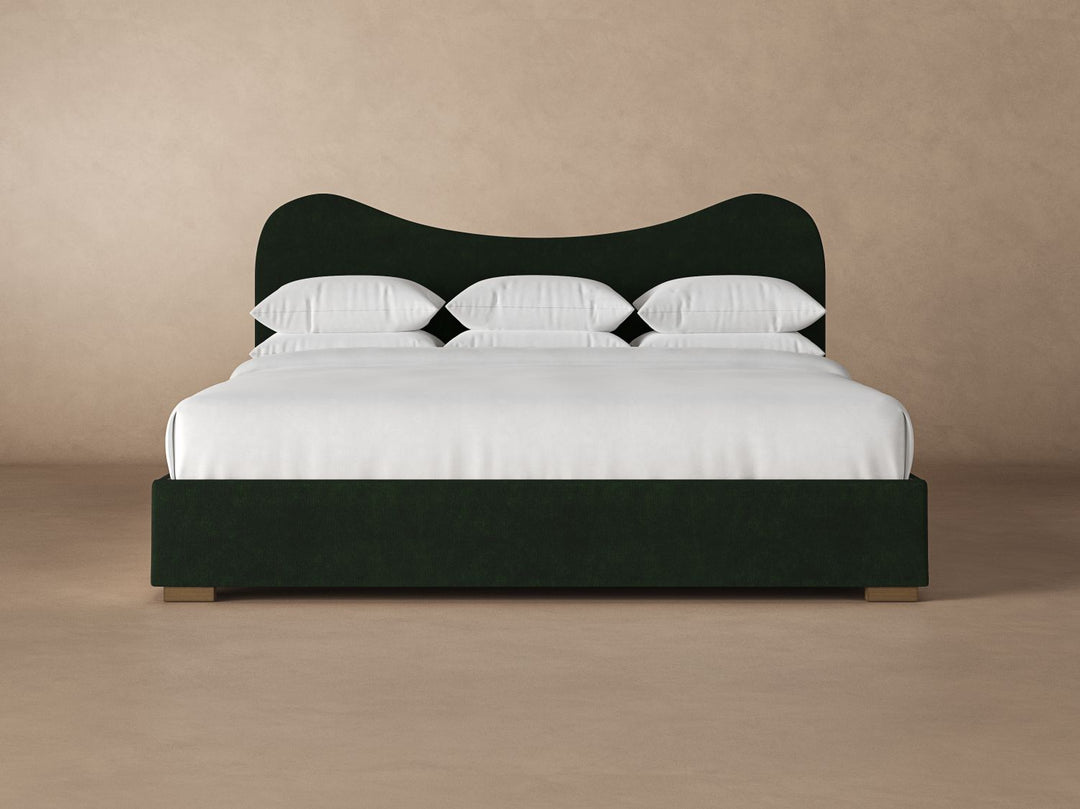 Wave Bed Frame in Emerald#color_emerald
