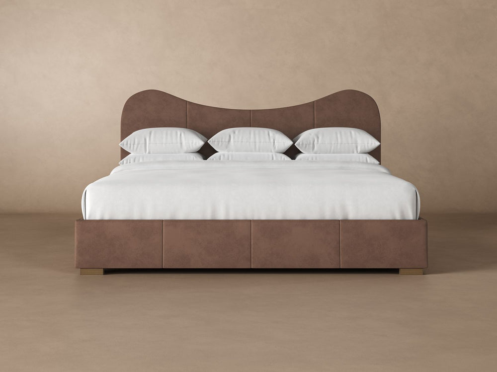Wave Leather Bed in Espresso#color_espresso