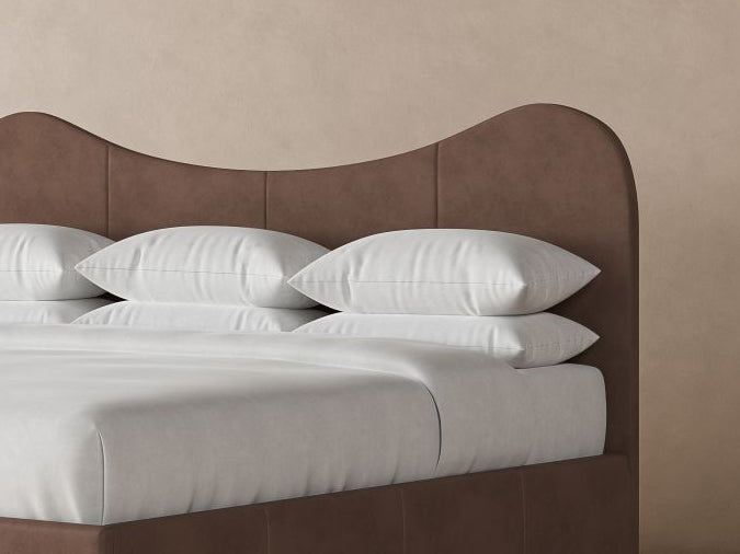 Wave Leather Bed in Espresso#color_espresso