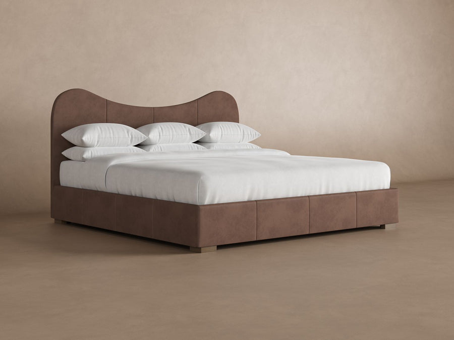 Wave Leather Bed in Espresso#color_espresso
