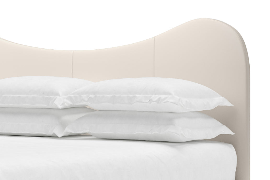 Wave Leather Headboard in Arctic#color_arctic