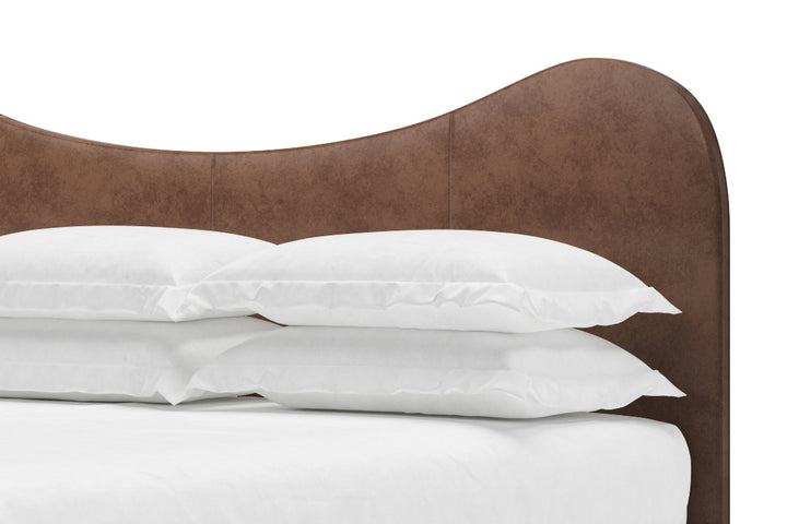 Wave Leather Headboard in Espresso#color_espresso