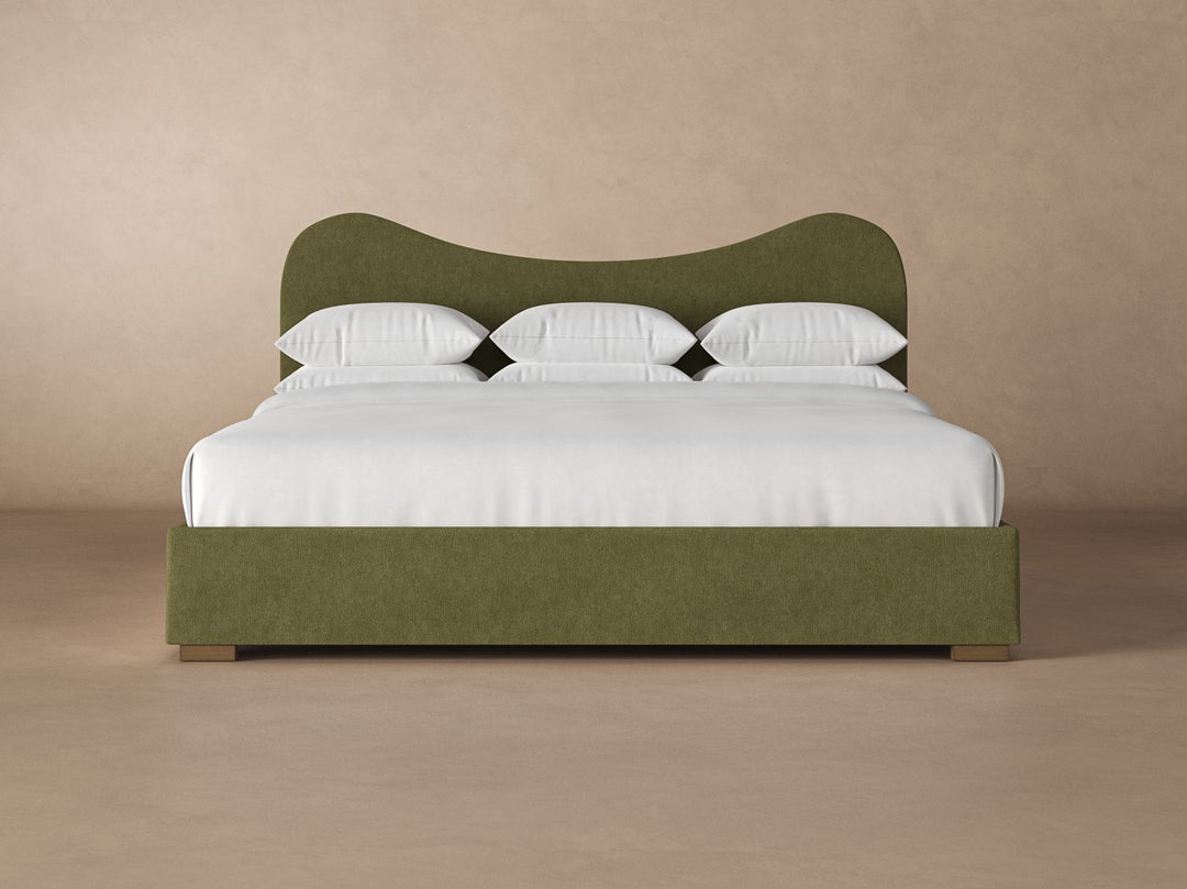 Wave Bed Frame in Moss#color_moss