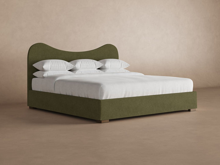 Wave Bed Frame in Moss#color_moss