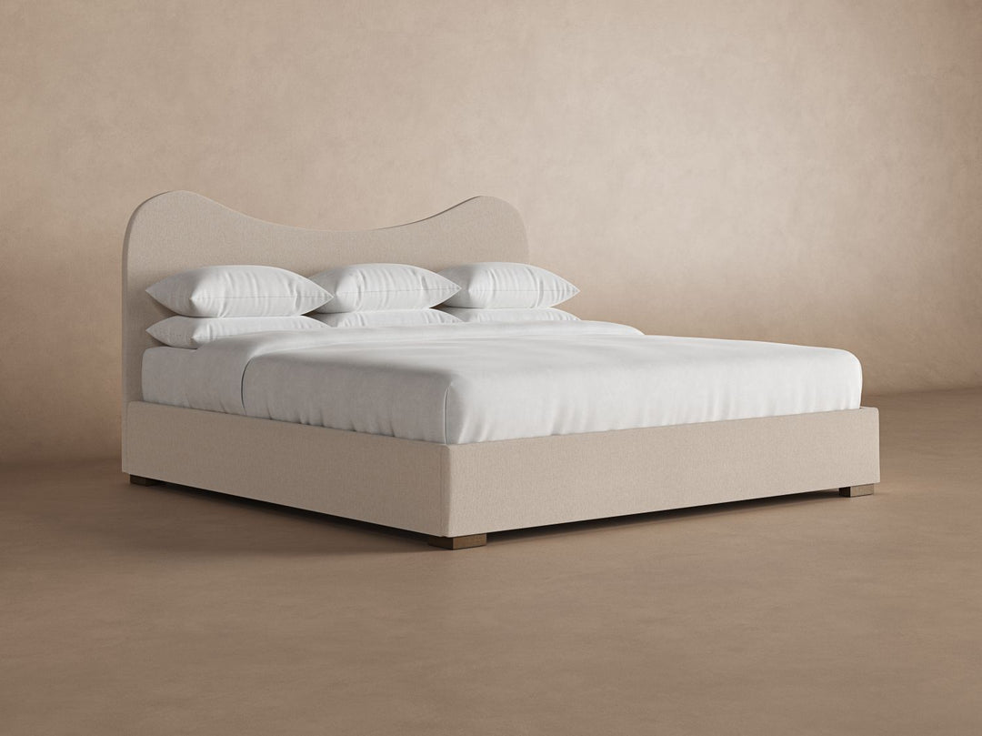 Wave Bed Frame in Oatmeal#color_oatmeal