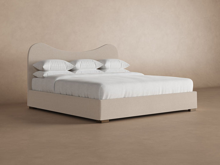 Wave Bed Frame in Oatmeal#color_oatmeal