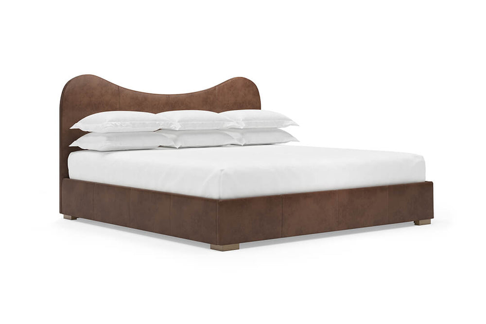 Wave Leather Bed in Espresso#color_espresso