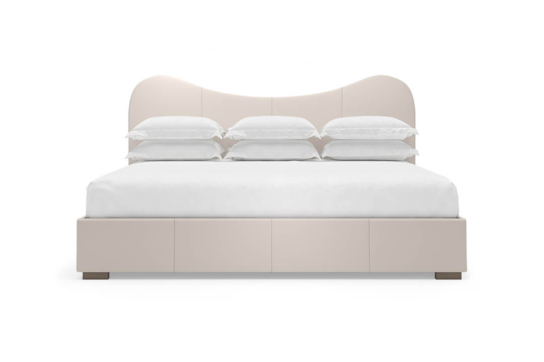 Wave Leather Bed in Arctic#color_arctic