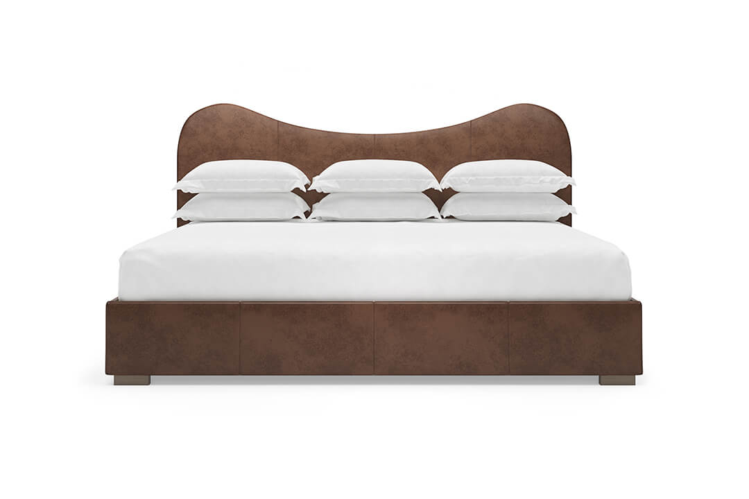 Wave Leather Bed in Espresso#color_espresso