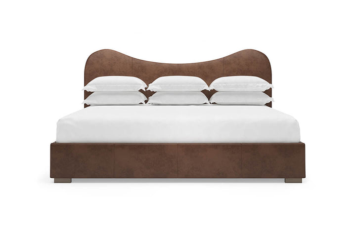Wave Leather Bed in Espresso#color_espresso