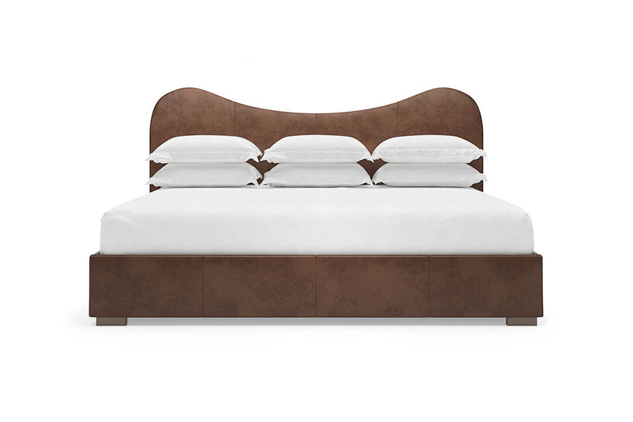 Wave Leather Bed in Espresso#color_espresso