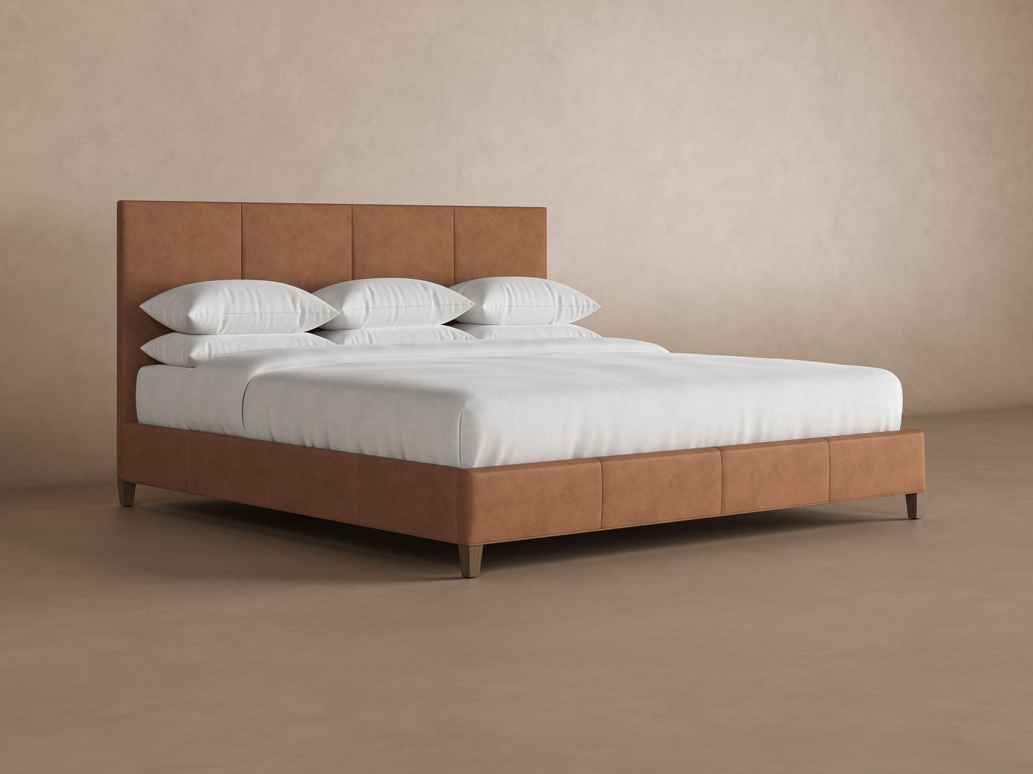 Luxurious Tufted Leather Bed - Alaskan King Bed Frame