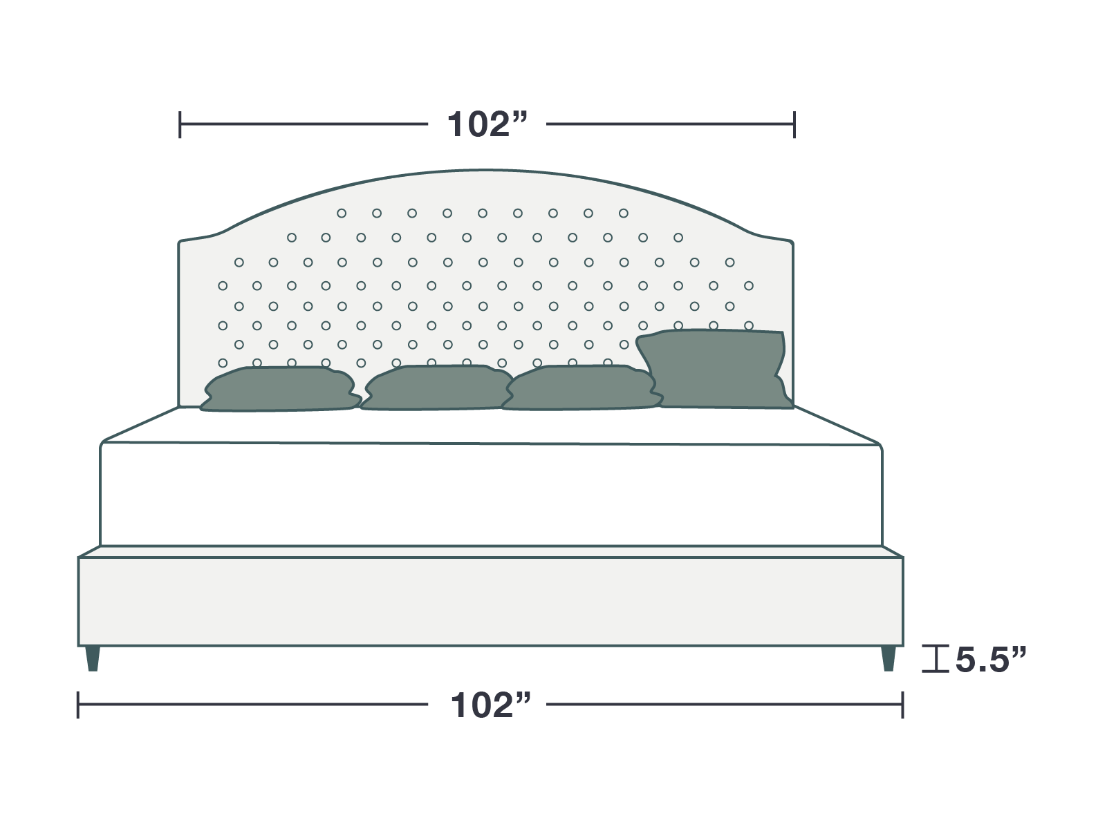 Archie Size Guide Archie Leather Bed Frame - Heirloom & Oversized